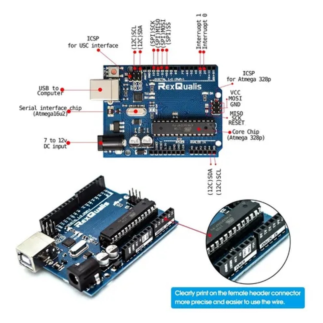Kit Compatible C/ Arduino Uno R3 Con Español Tutorial