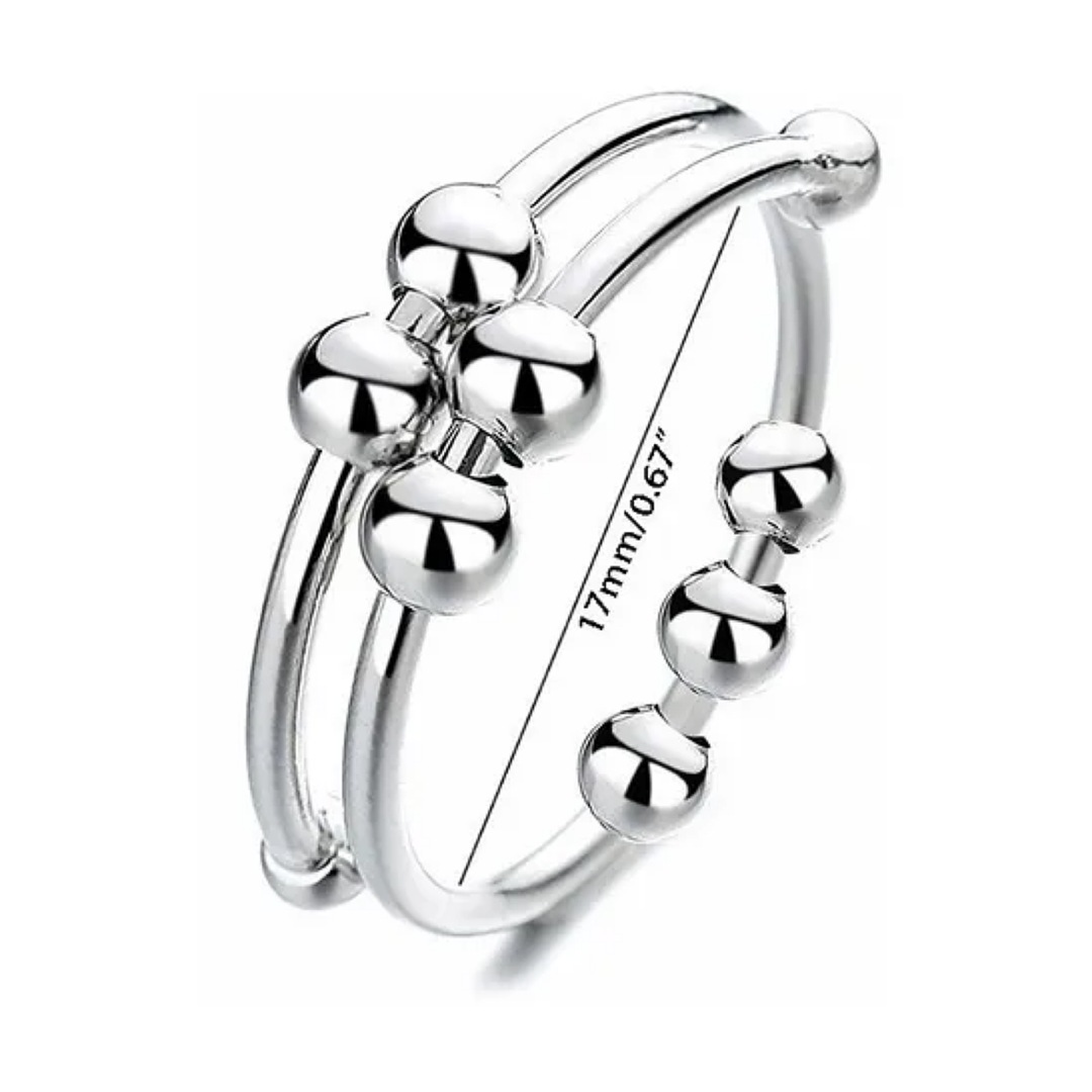 Anillo Anti-ansiedad Cuentas Giratorias Anillo De Joyería