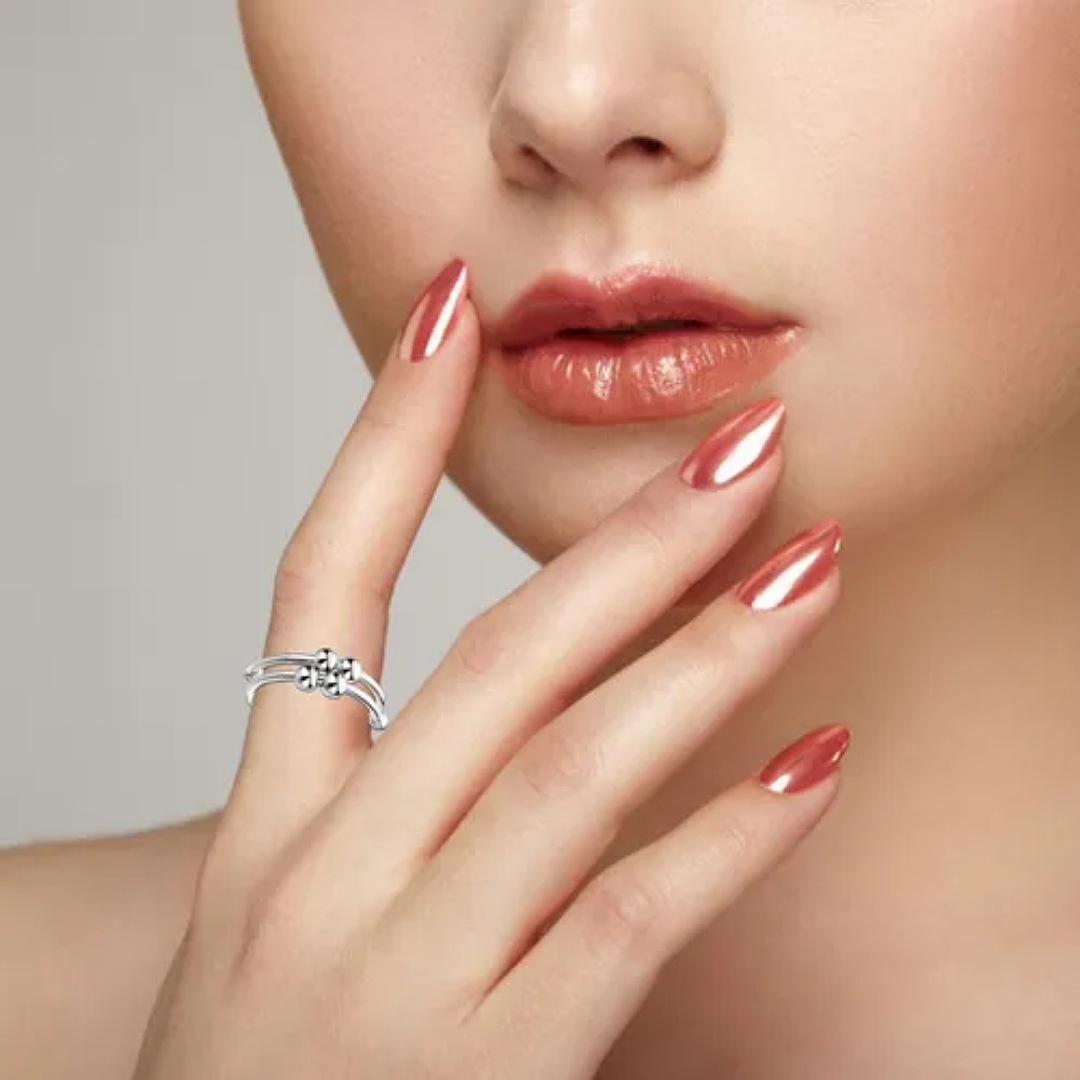 Anillo Anti-ansiedad Cuentas Giratorias Anillo De Joyería