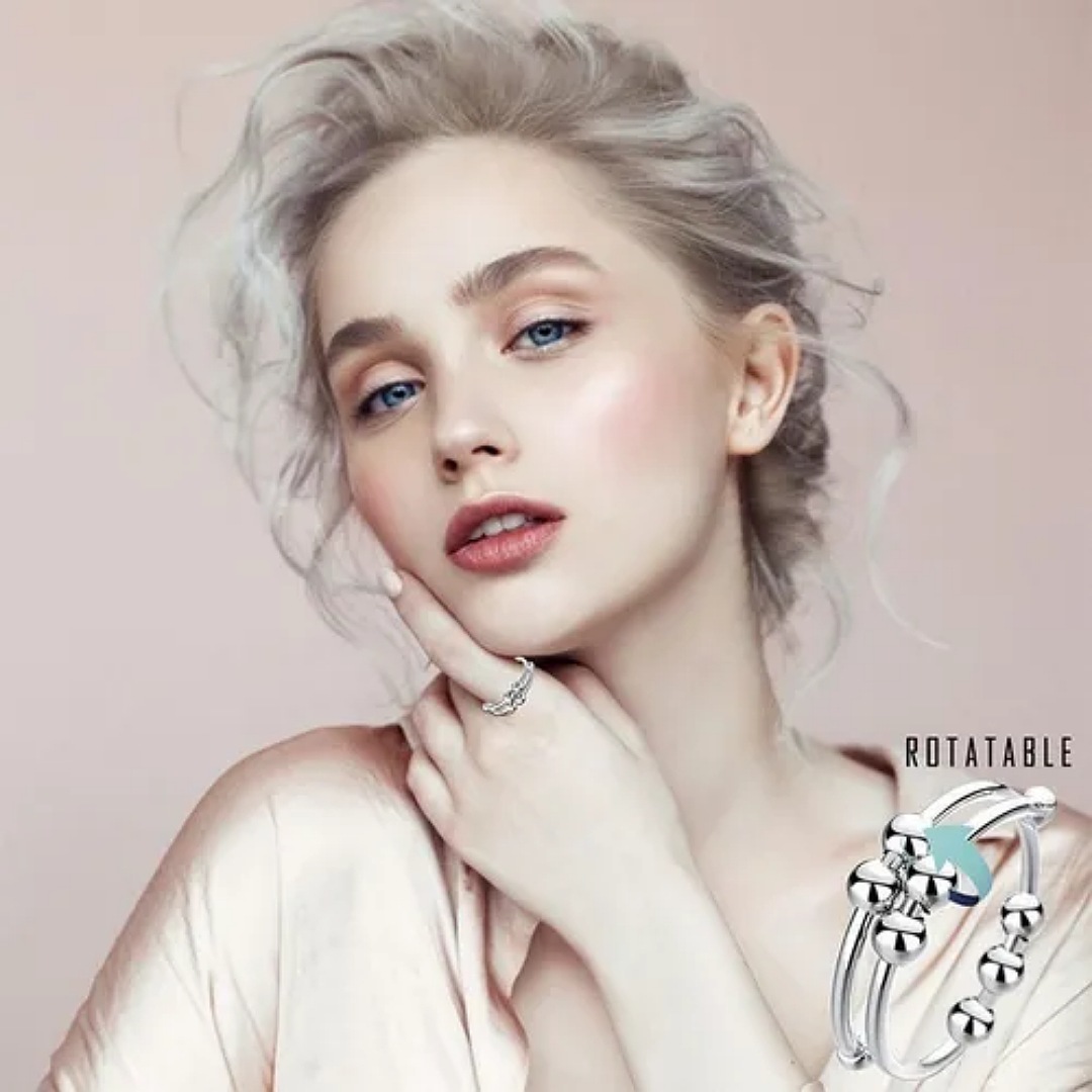 Anillo Anti-ansiedad Cuentas Giratorias Anillo De Joyería