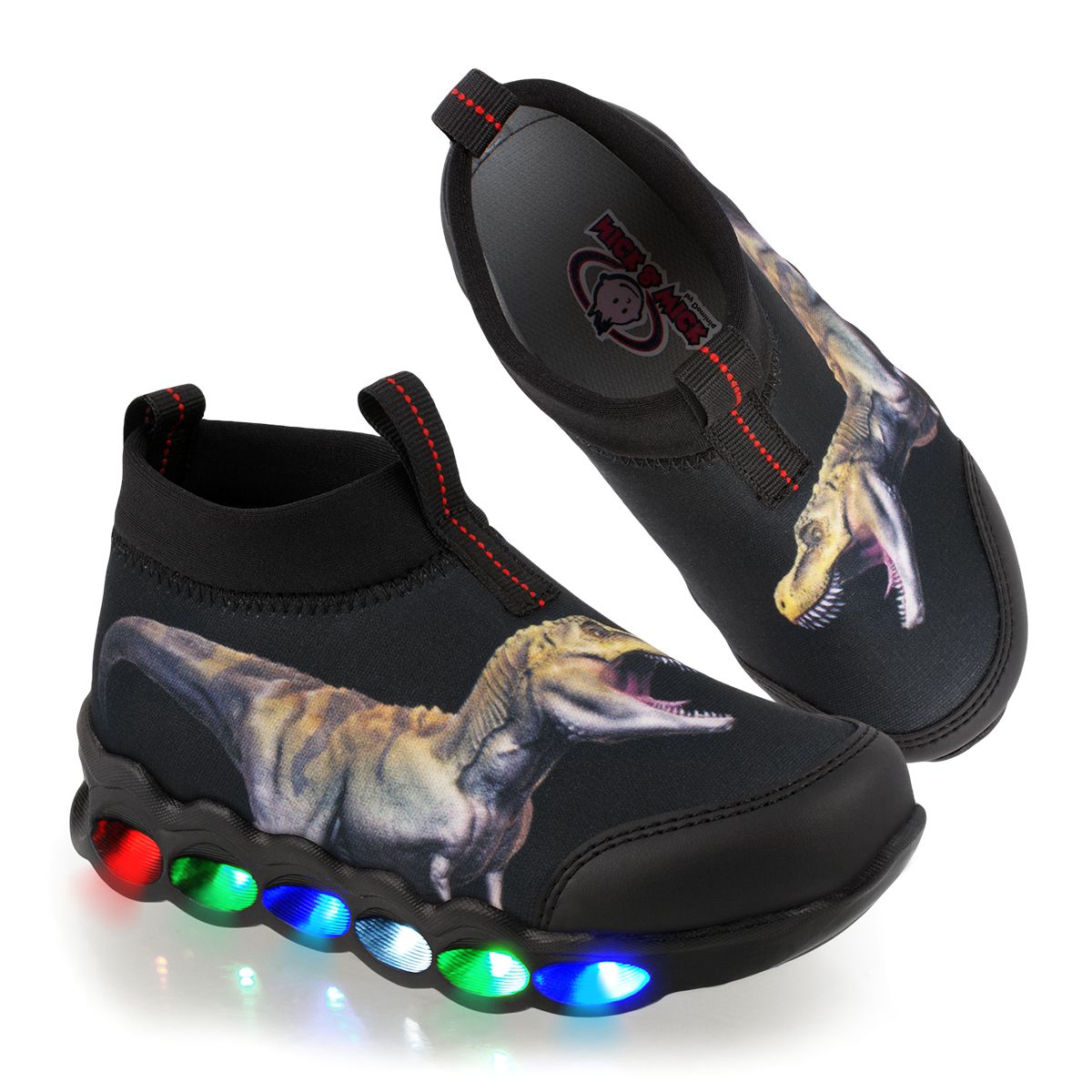 Tenis con Luces para niño marca Nick & Wick Modelo 4364 Dinosaurio