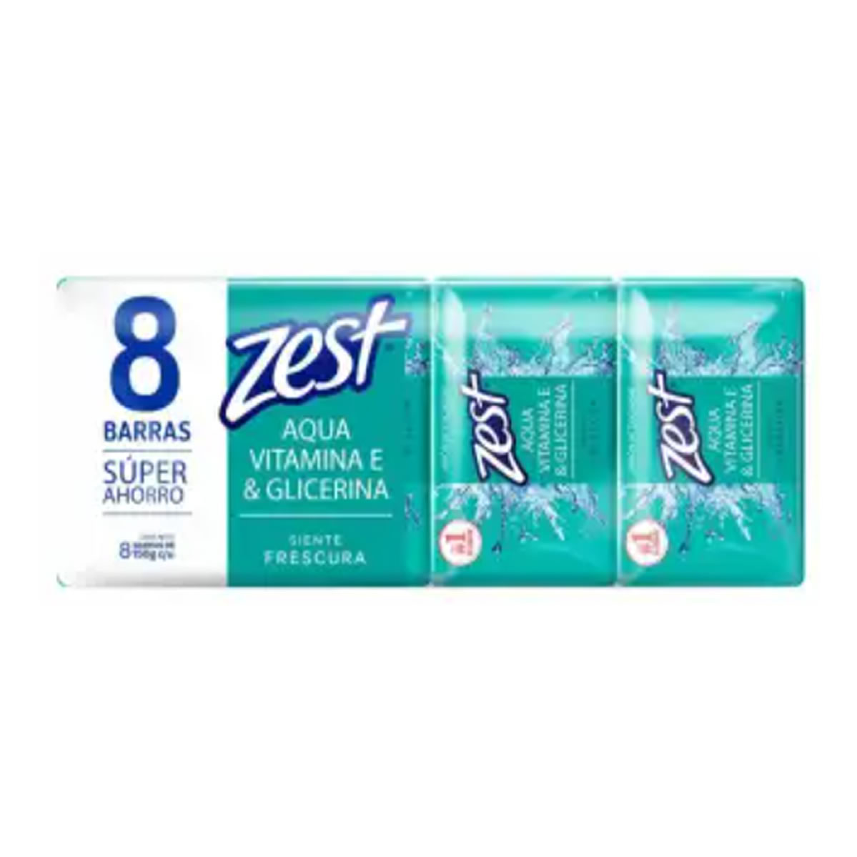 Jabón de Tocador Zest Aqua 8 pzas de 150 g c/u