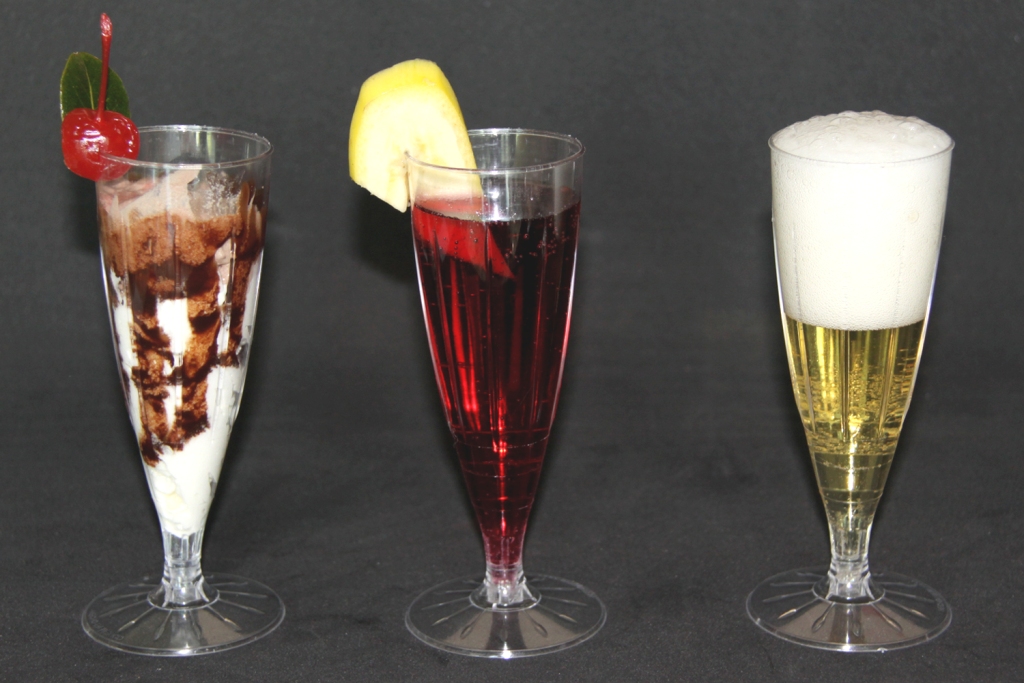 Copas estilo Flauta 6 Oz con apariencia cristalería, Ideal para todo tipo de eventos 