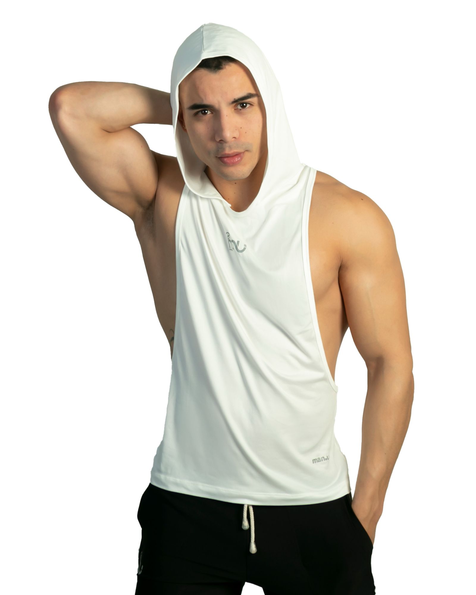 Playera Deportiva Hombre con Capucha Hoodie sin Mangas Gym - Manufit