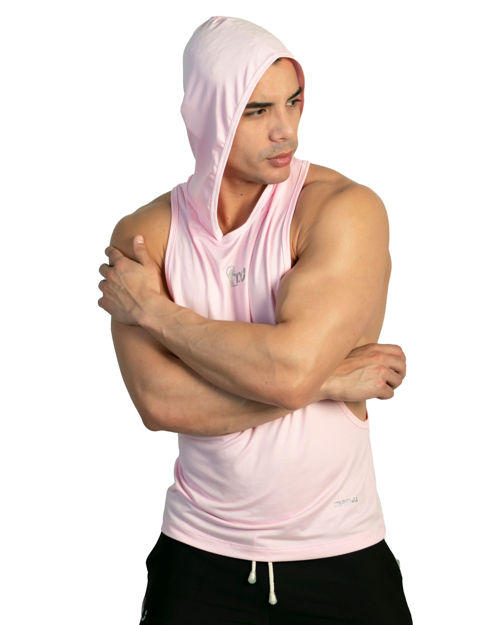 Playera Deportiva Hombre con Capucha Hoodie sin Mangas Gym - Manufit