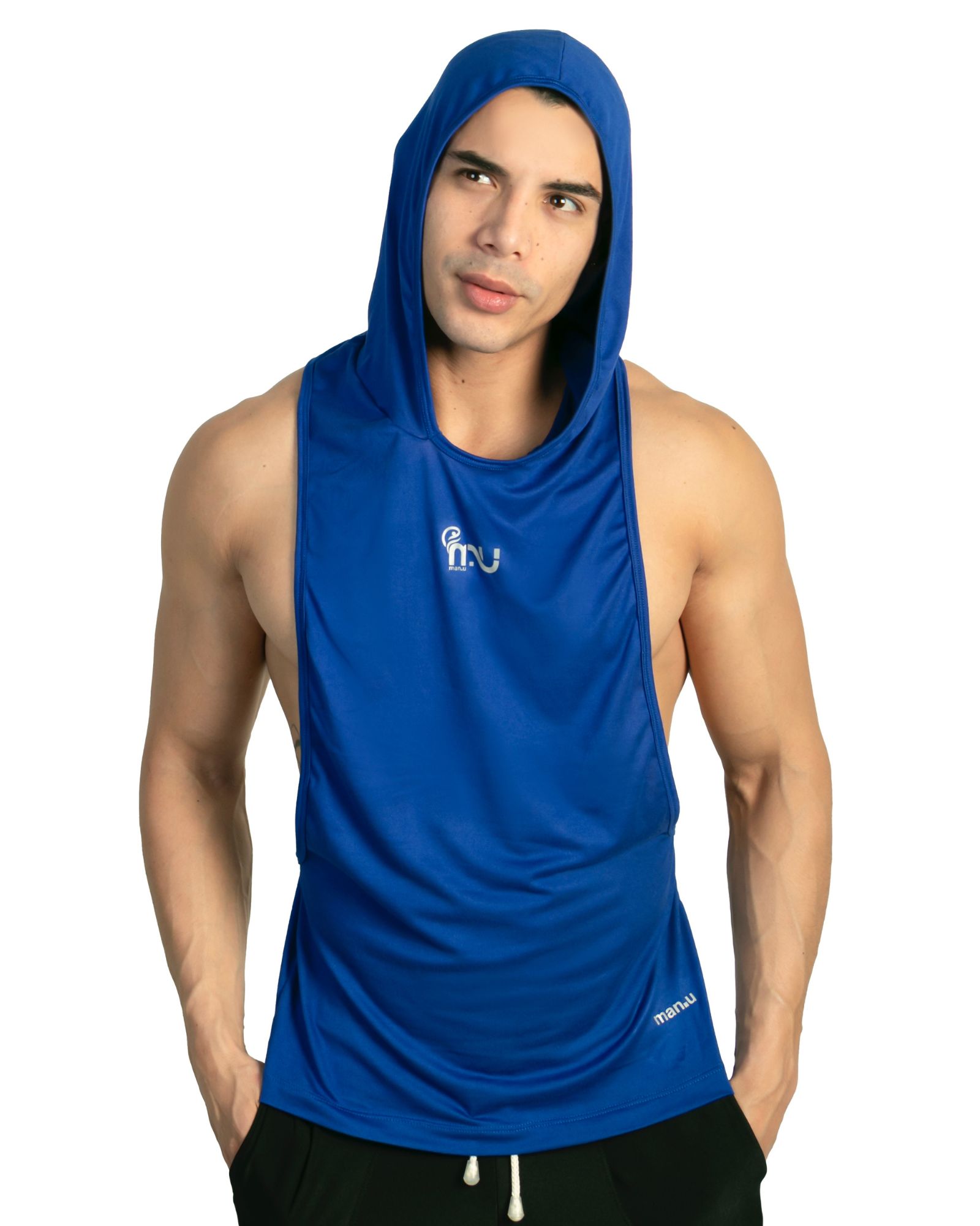 Playera Deportiva Hombre con Capucha Hoodie sin Mangas Gym - Manufit