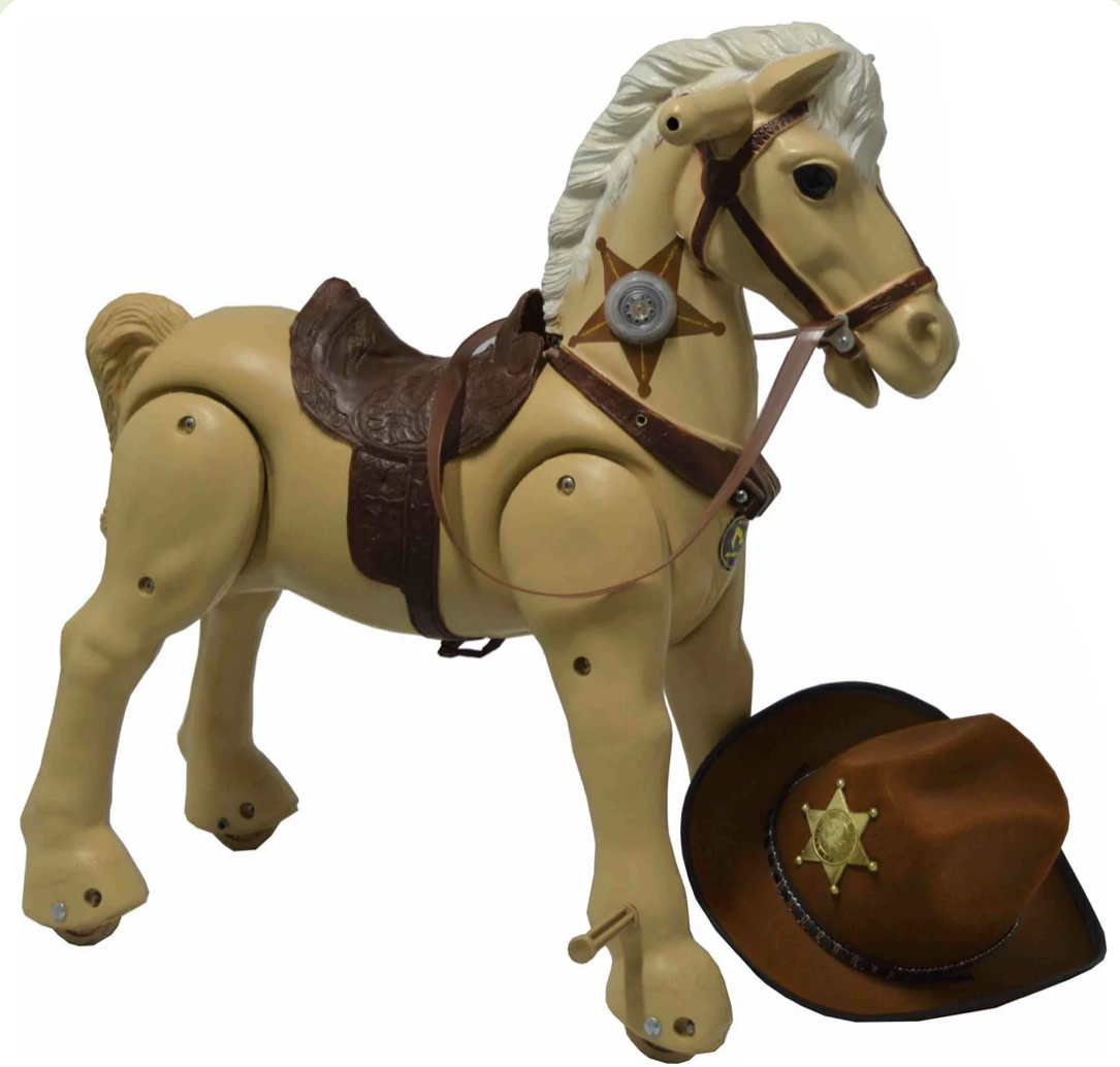 Caballo Montable Bronco Para Niños Con Accion De Avance Color Cafe