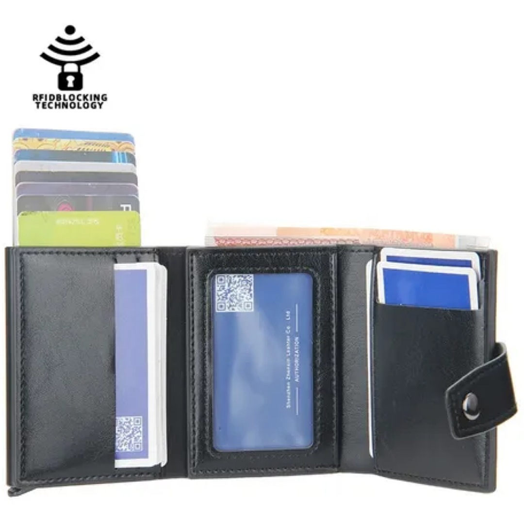 Cartera De Cuero Con Tarjetero Para Hombre Proteccion Rfid