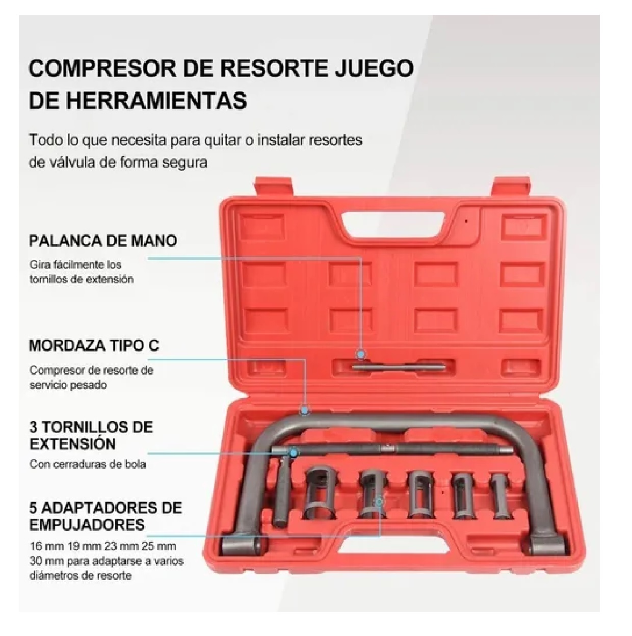 Juego Compresor De Resorte De Válvula Opresor Arco Extractor Auto