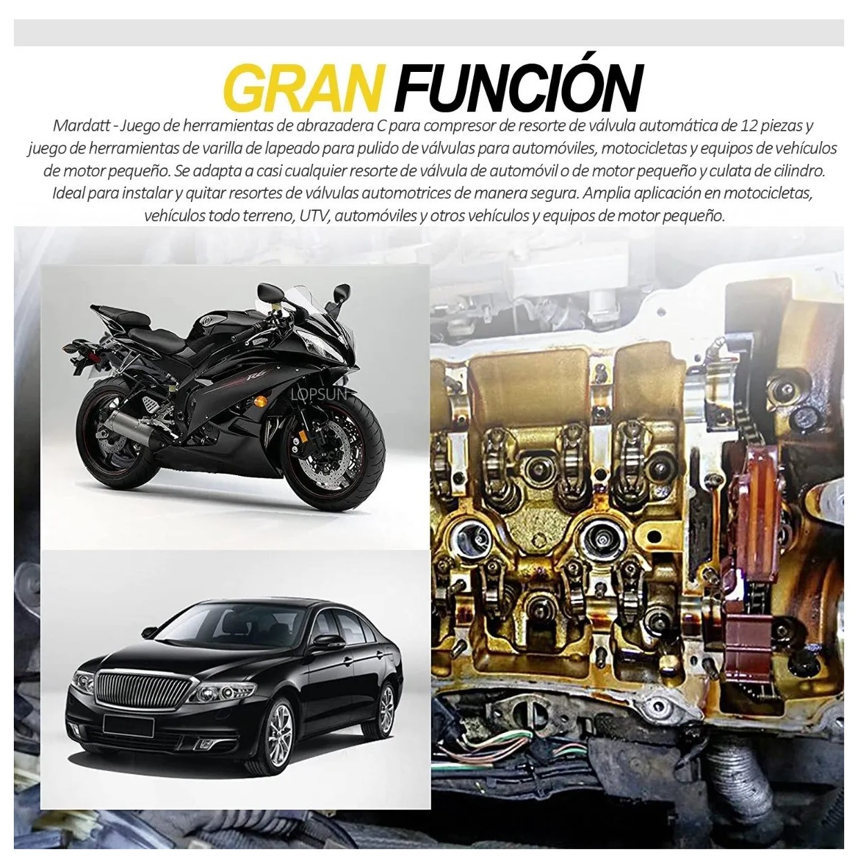 Juego Compresor De Resorte De Válvula Opresor Arco Extractor Auto