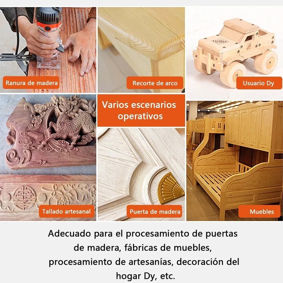 Router para Madera, Recortadora Rebajadora 800W Estuche con Accesorios 