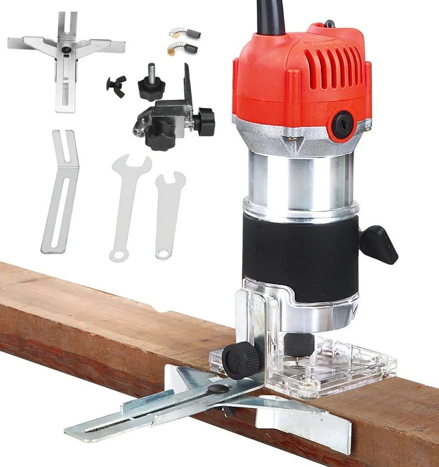 Router para Madera, Recortadora Rebajadora 800W Estuche con Accesorios 