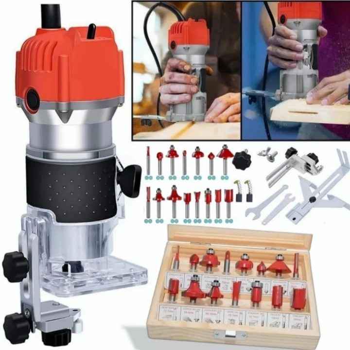 Router Madera Recortadora Rebajadora 800w+15 Brocas Carburo Fresas