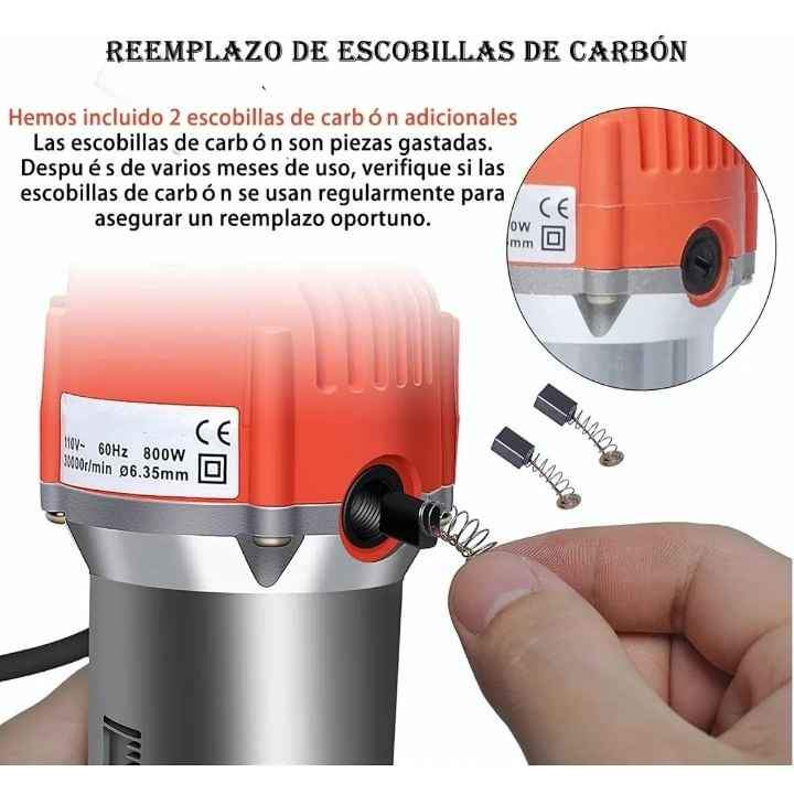 Router Madera Recortadora Rebajadora 800w+15 Brocas Carburo Fresas