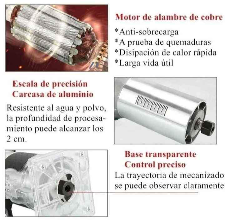 Router Madera 800w fresadora rebajadora eléctrica bordes trimmer herramientas NUEVO