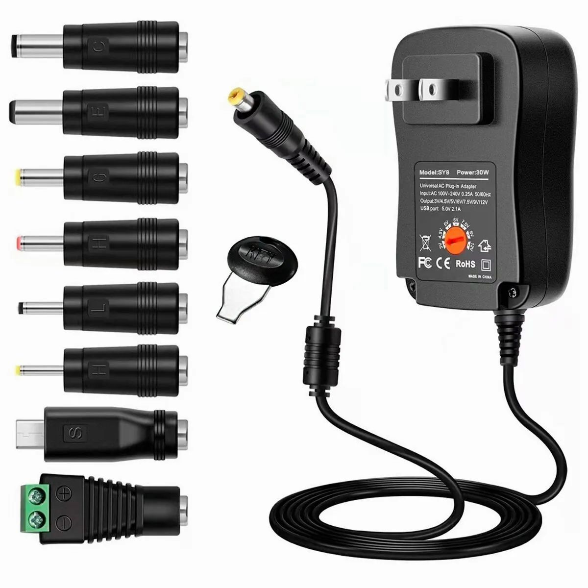Adaptador De Corriente Universal 30w 3v/4.5v/5v/6v/7.5v/9v/1
