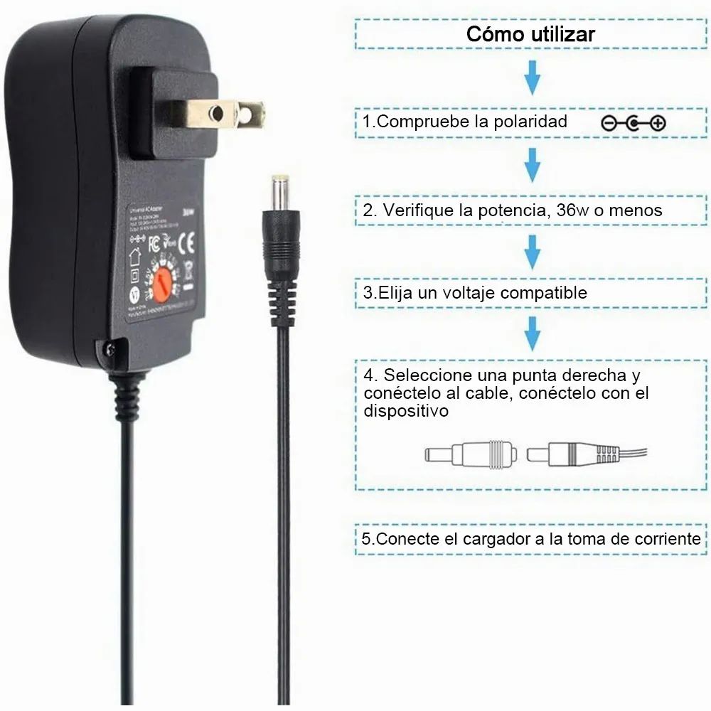 Adaptador De Corriente Universal 30w 3v/4.5v/5v/6v/7.5v/9v/1