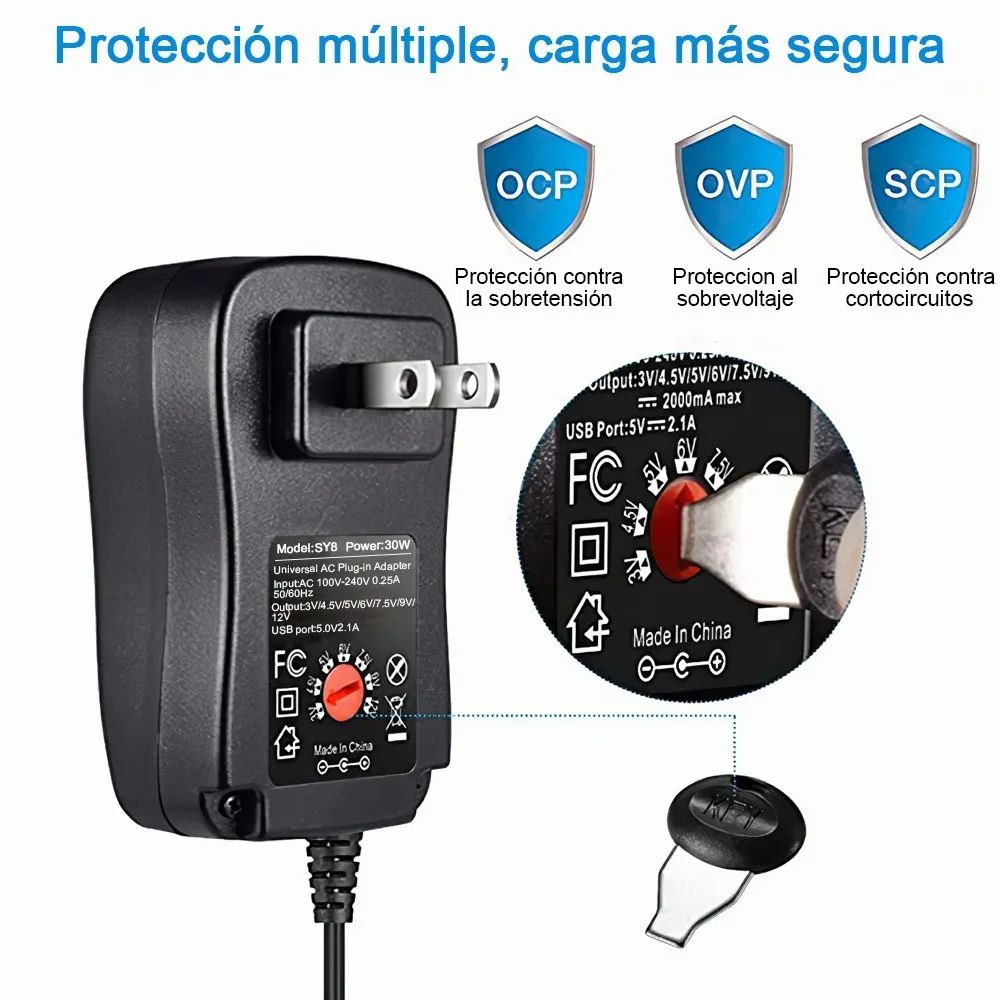 Adaptador De Corriente Universal 30w 3v/4.5v/5v/6v/7.5v/9v/1
