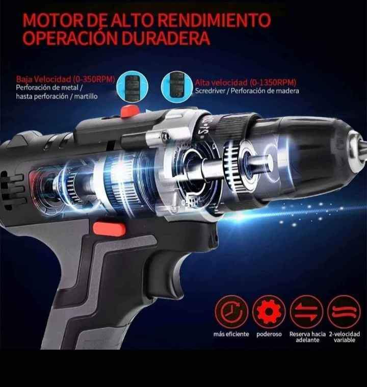 Kit Taladro Inalámbrico Batería 21V con Accesorios Velocidad y Torque Ajustable MANRICLE  NUEVOS