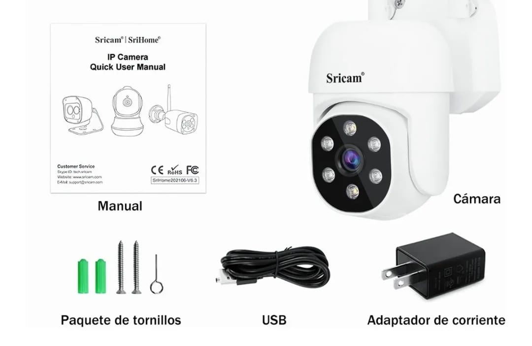 Cámara De Seguridad Wifi Para Uso Exterior E Interior, Ip66.