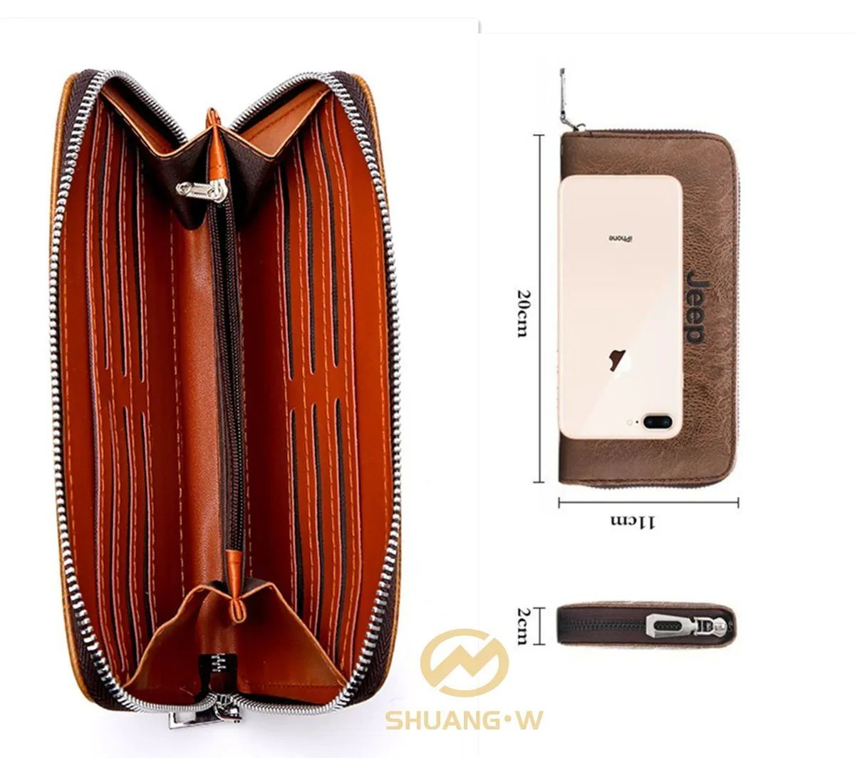 Tres Piezas de Bolsa Para Hombre Jeep Marron Claro