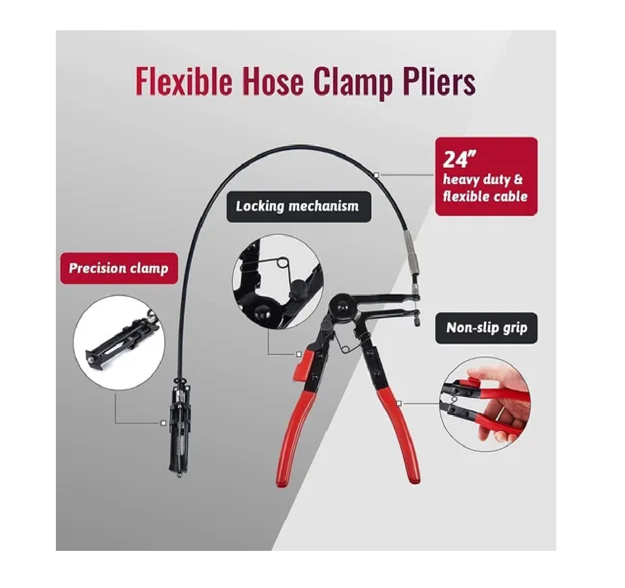 Set Pinza Con Manguera Para Abrazaderas Radiador Seguros Auto