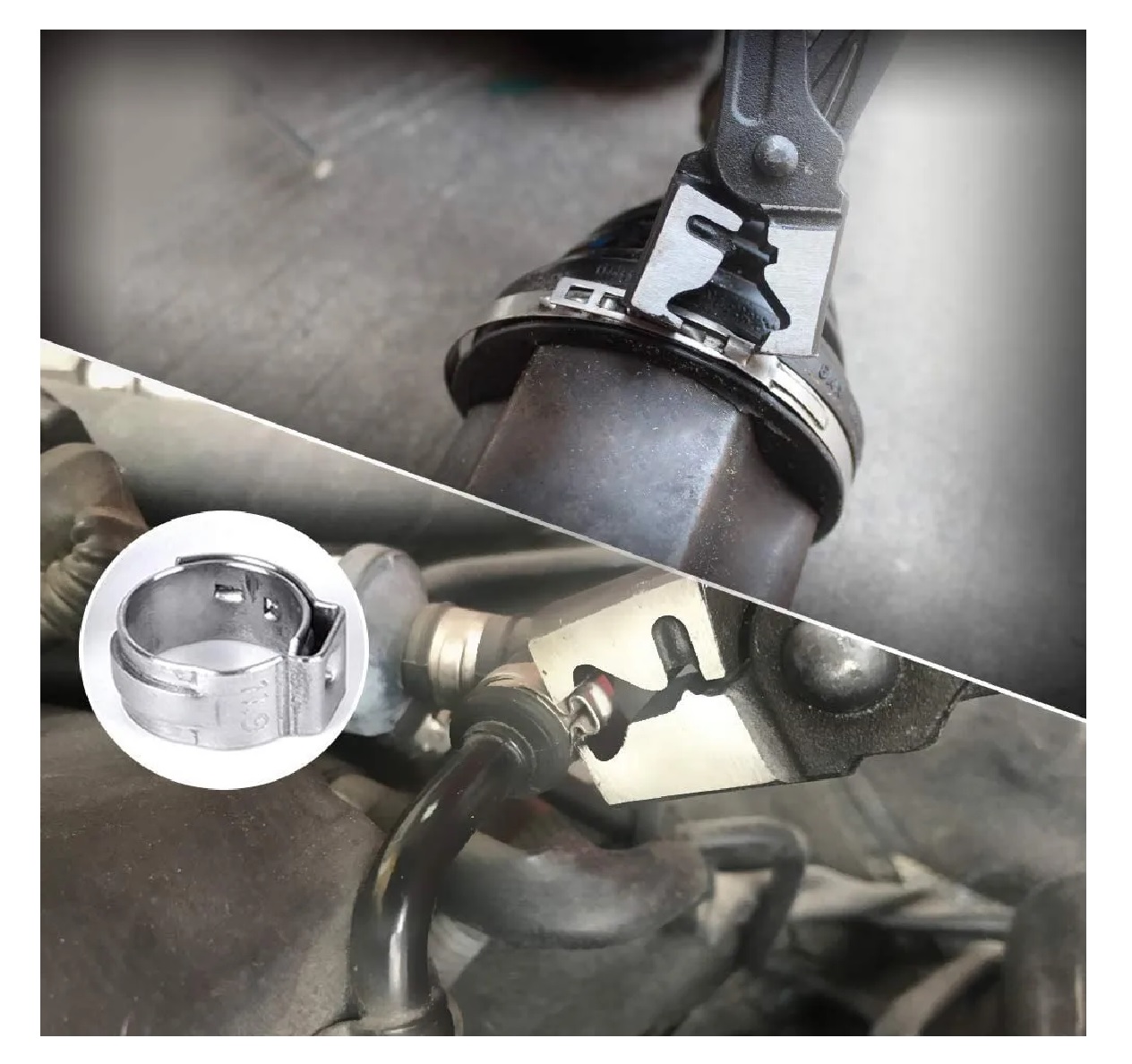 Set Pinza Con Manguera Para Abrazaderas Radiador Seguros Auto