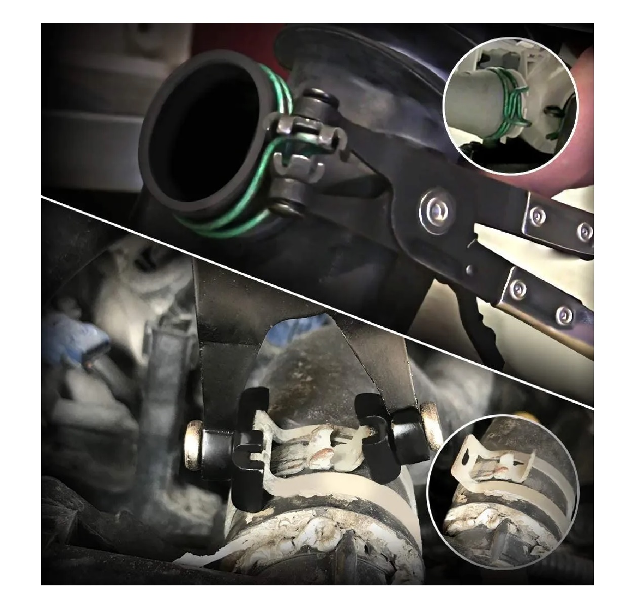 Set Pinza Con Manguera Para Abrazaderas Radiador Seguros Auto