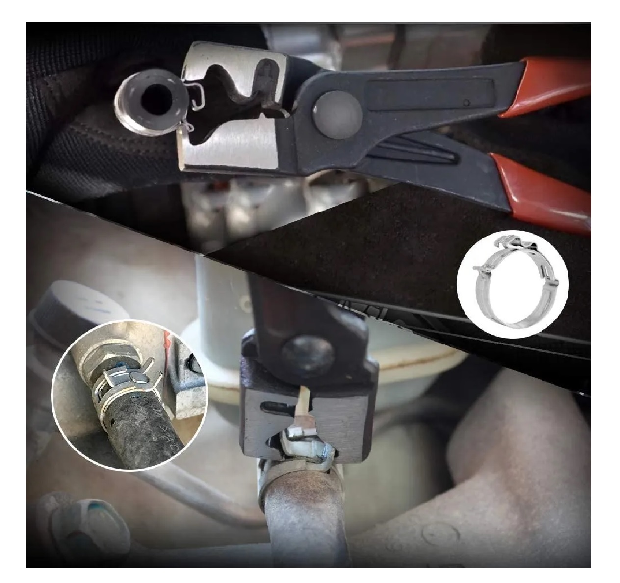 Set Pinza Con Manguera Para Abrazaderas Radiador Seguros Auto