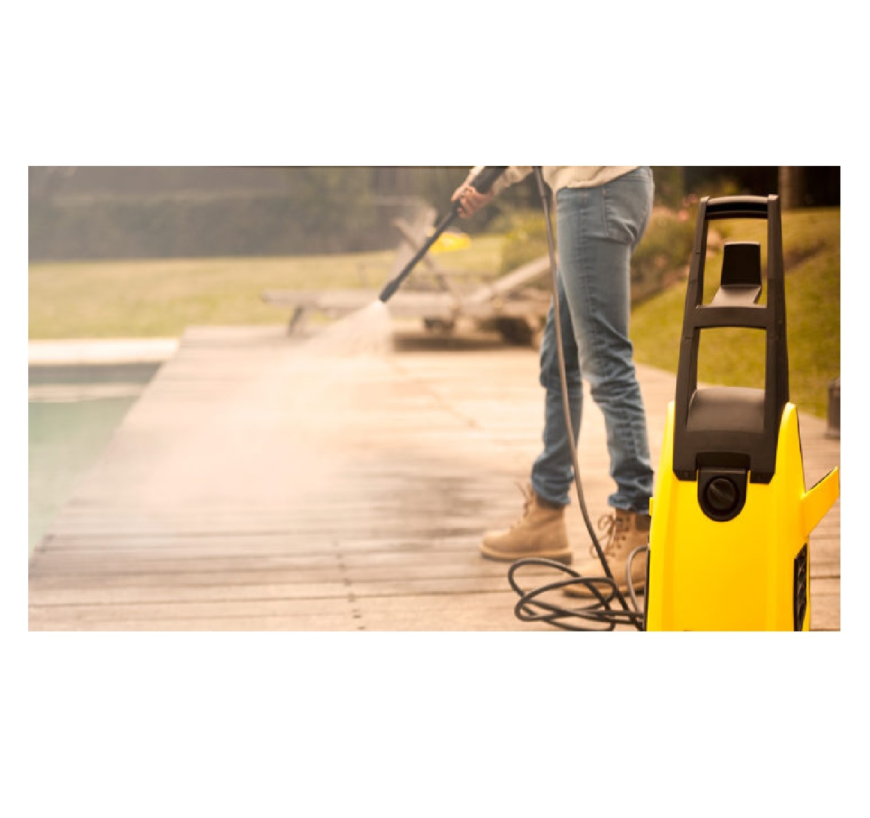 Hidrolavadora eléctrica con 105bar de presión máxima 110V Amarillo
