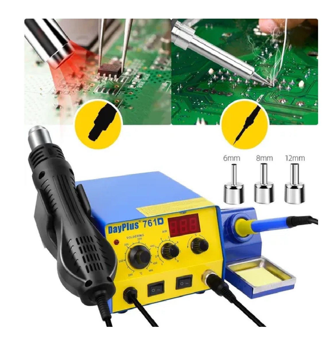 Estación De Soldar 2 En 1 Pistola De Calor Y Cautín