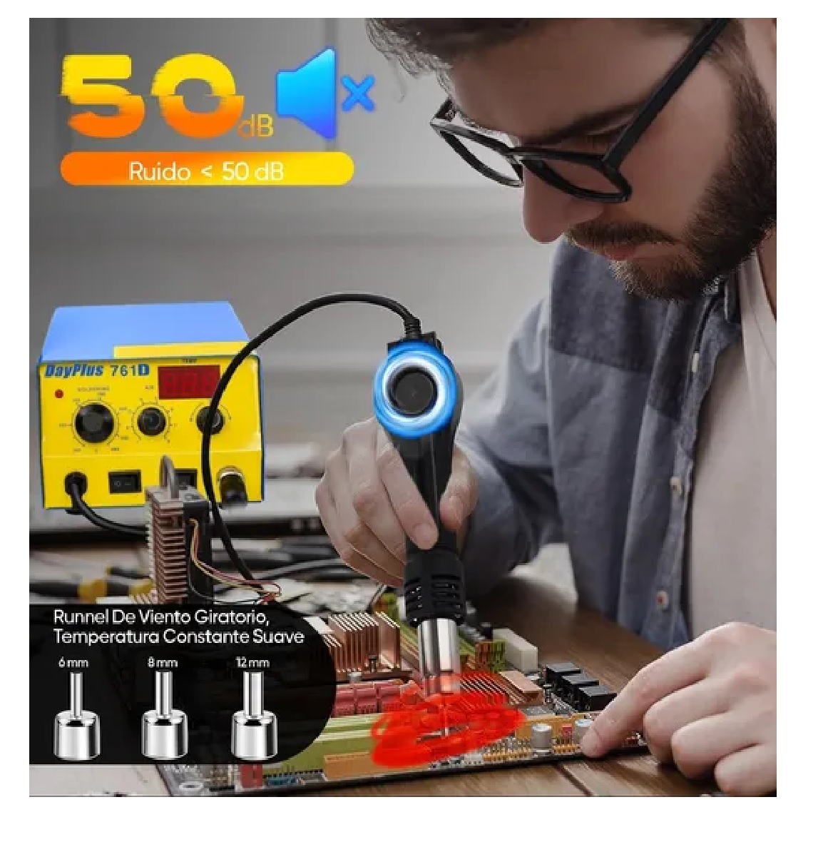 Estación De Soldar 2 En 1 Pistola De Calor Y Cautín