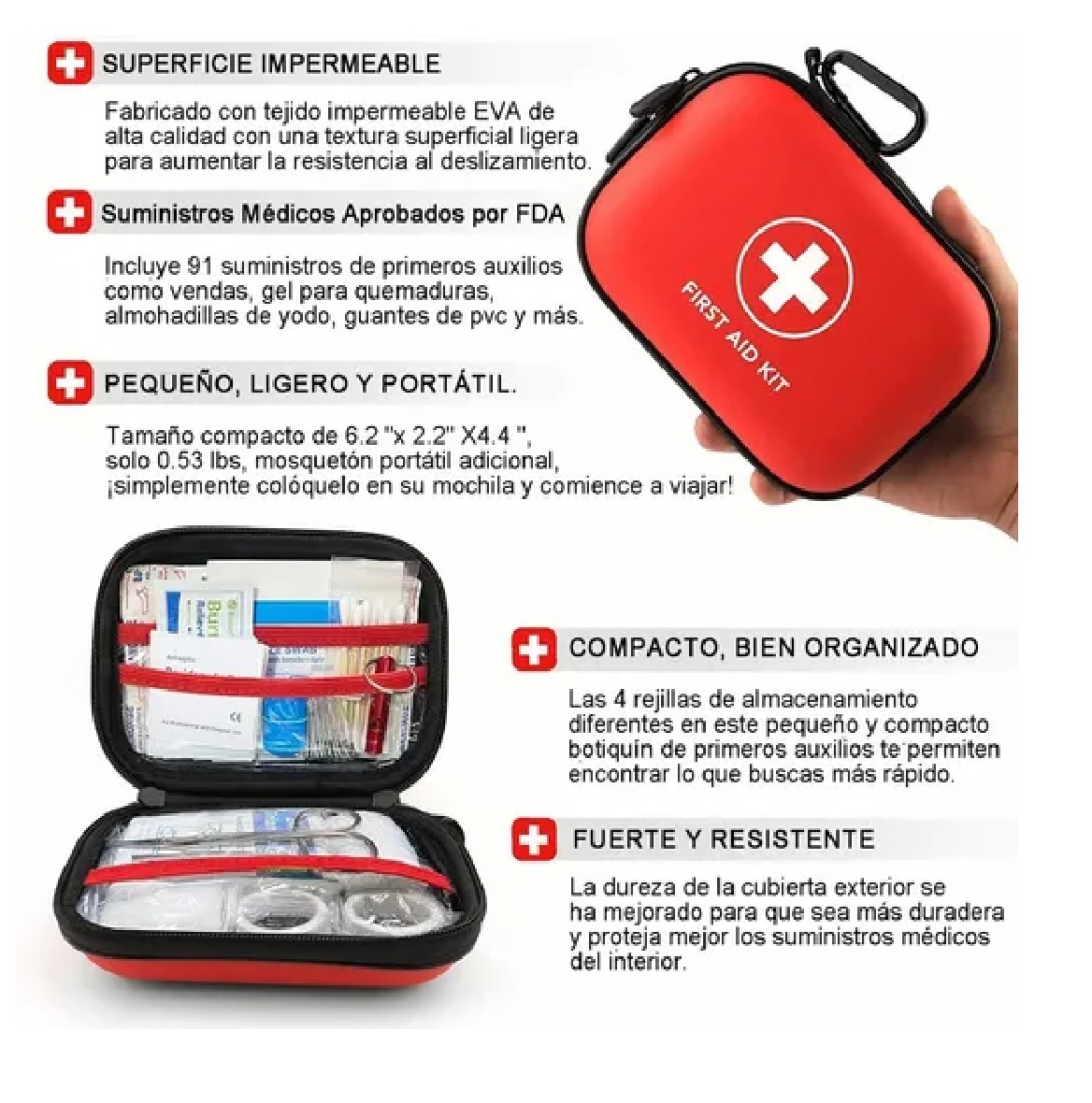 Kit De Primeros Auxilios, Supervivencia Rojo