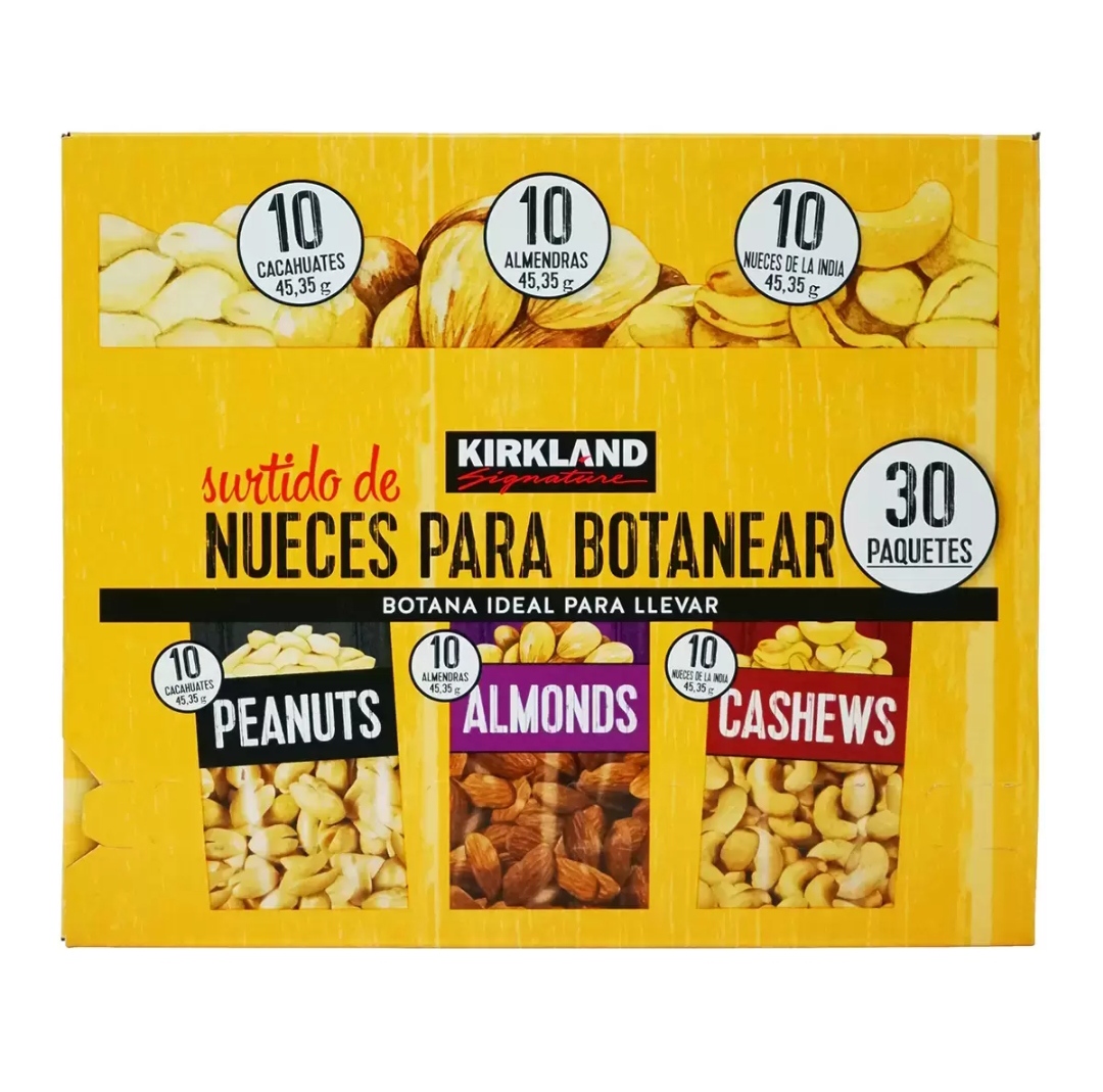 Kirkland Signature Nueces para Botanear Surtidas 30 pzas de 45.35 g