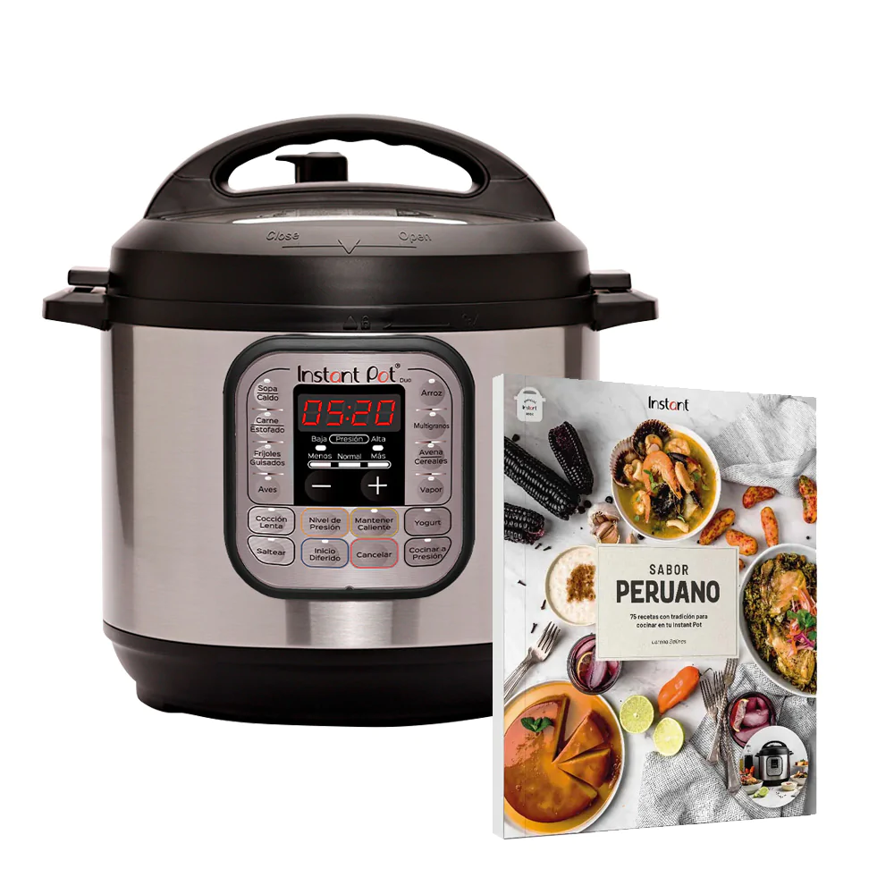 Pack olla multifuncional + Libro sabor peruano Duo 60 Instant Pot 7 en 1 de 5.7L