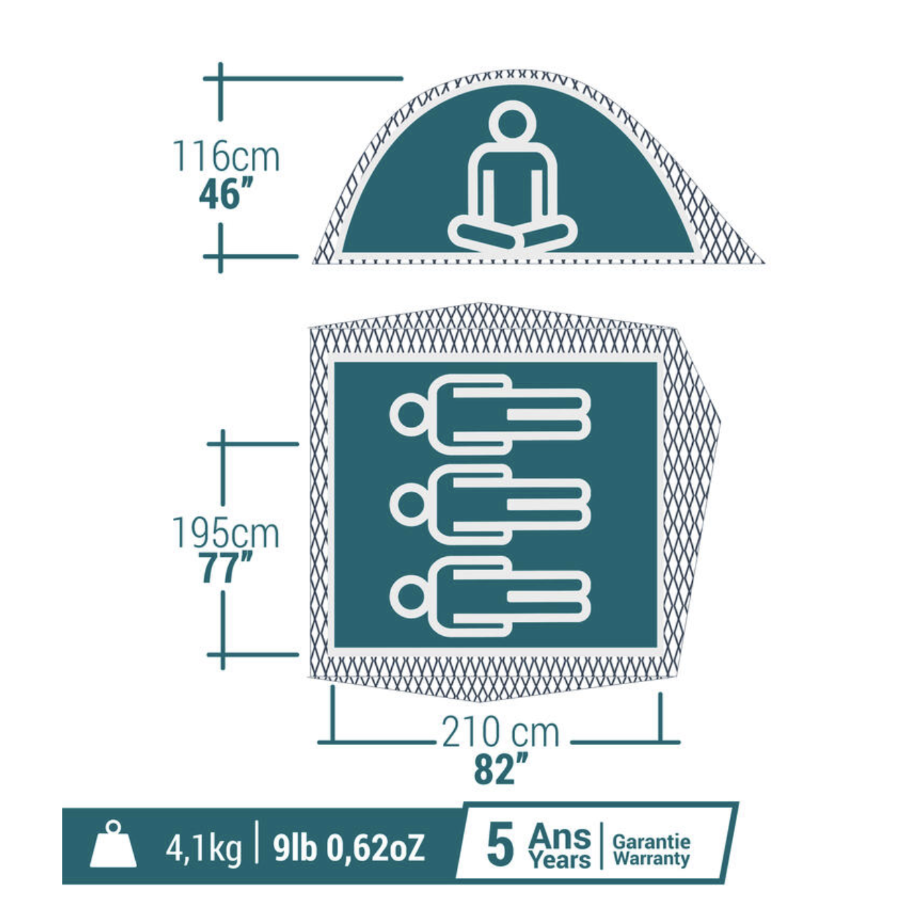 Casa de campaña arpenaz Quechua fresh & black Impermeable - 3 personas