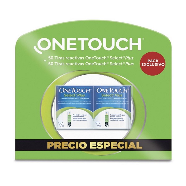 Tiras reactivas one touch select plus 100 piezas