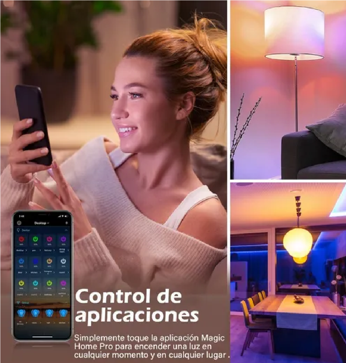 Duo Focos Alexa Inteligente Wifi 10w Googleassistant 2 Pzs