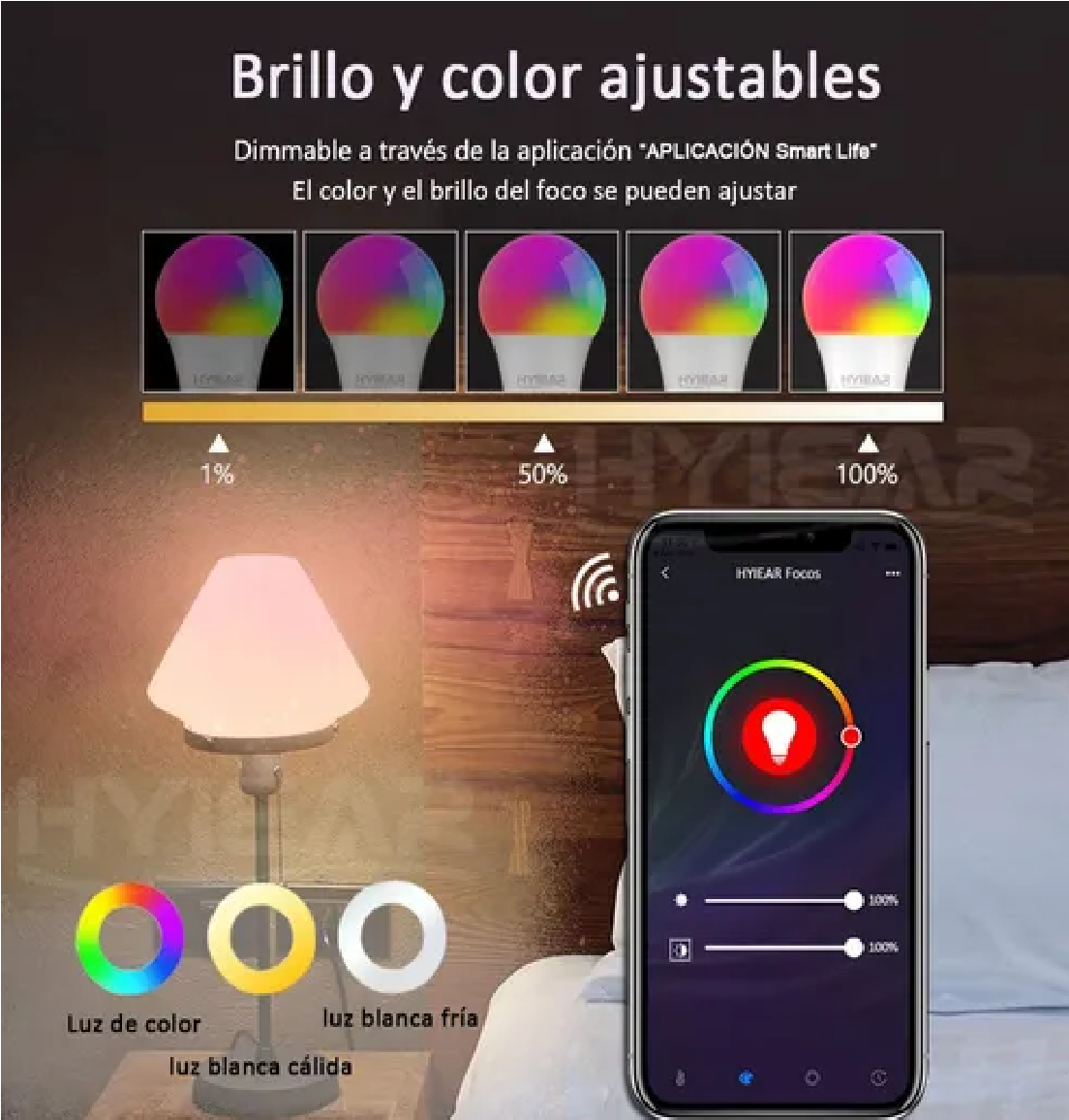 Hyiear 12w Wifi Foco Inteligente Con Alexa,google Home,siri