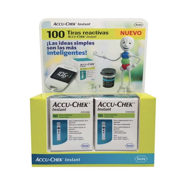 Tiras reactivas accu-chek instant 100 pzas