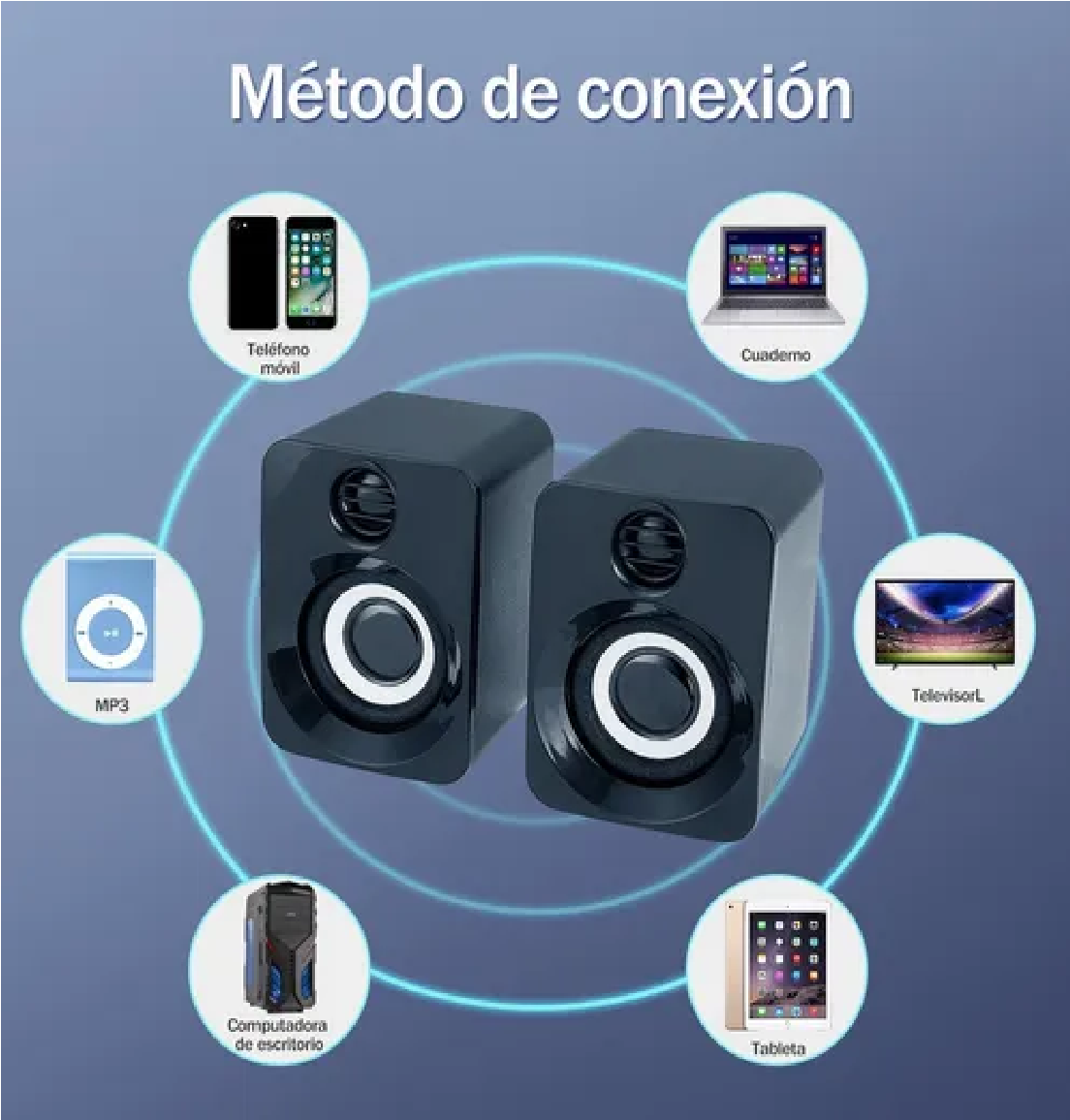 Bocinas Para Pc Altavoz Multimedia Portátil Subwoofer