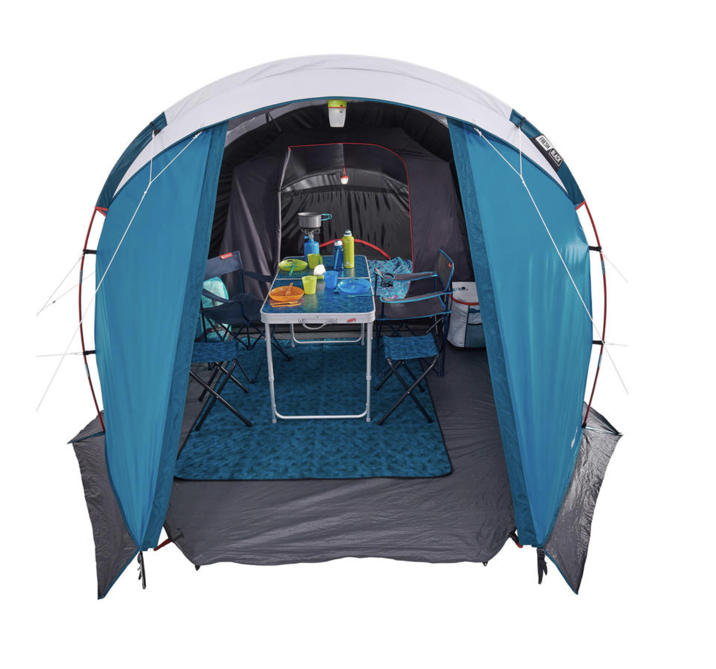 Casa de campaña familiar arpenaz Quechua 4.1 fresh & black 4 personas