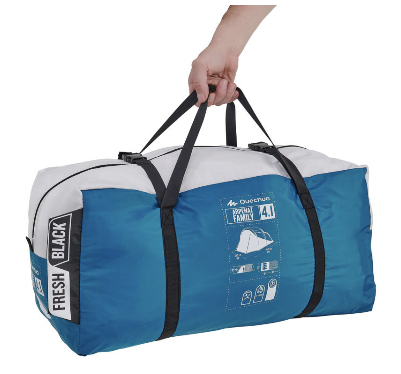 Casa de campaña familiar arpenaz Quechua 4.1 fresh & black 4 personas