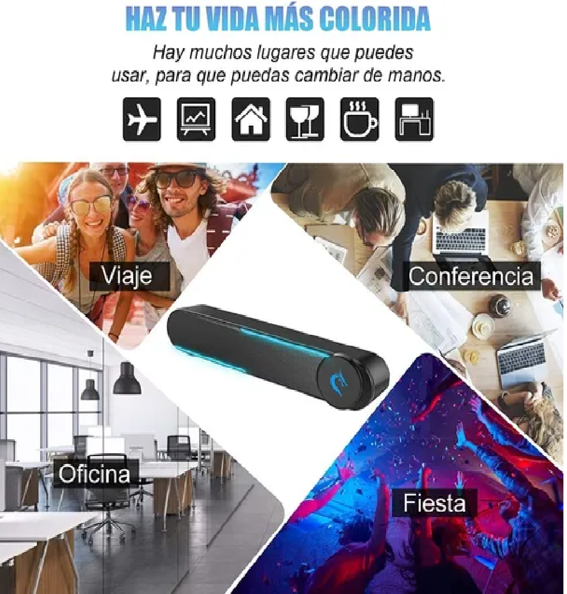 Bocina Multimedia Para Computadora Subwoofer Portatil