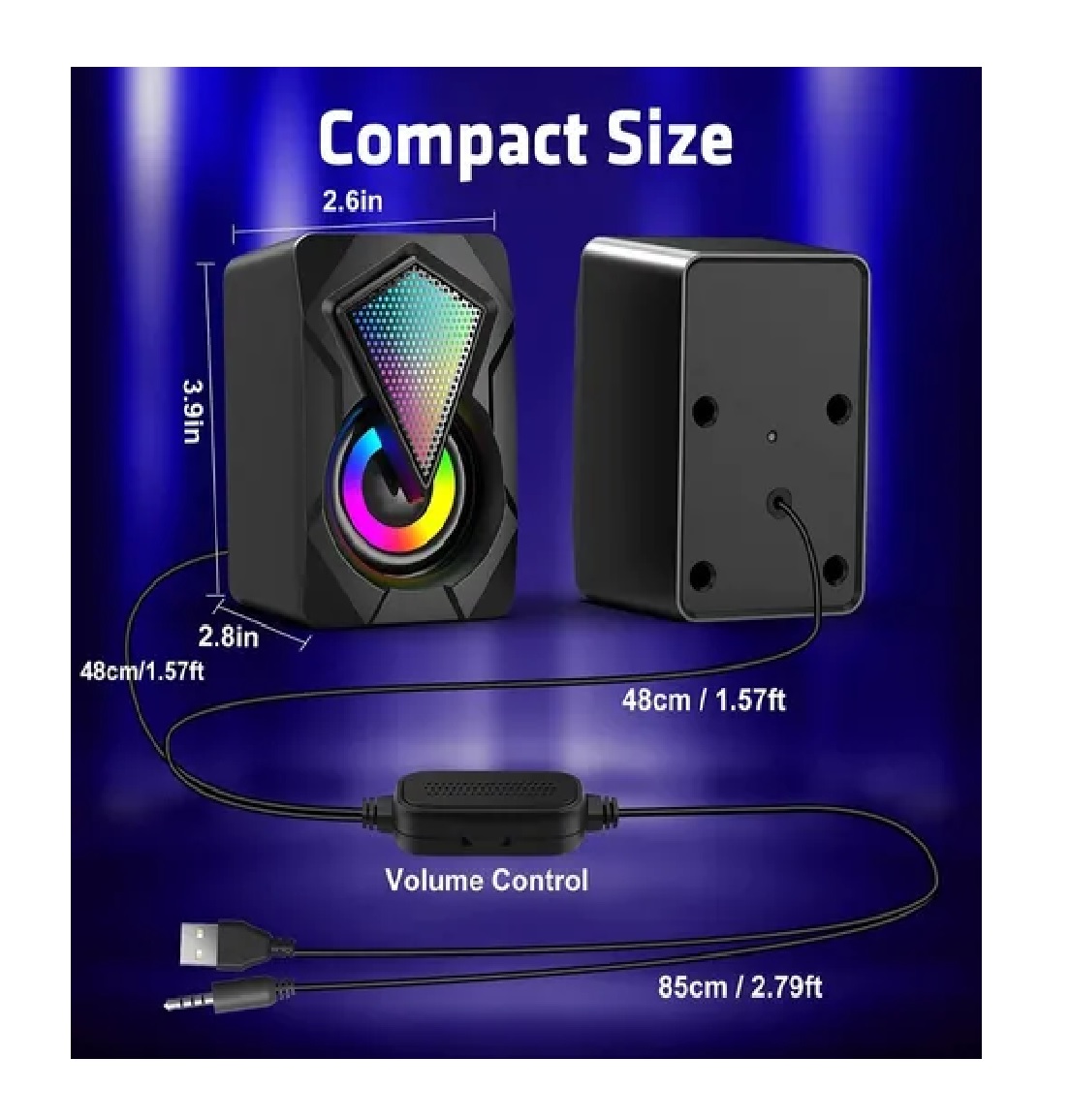 Bocinas Gamer Para Pc Con Subwoofer Altavoces Con Luz Rgb