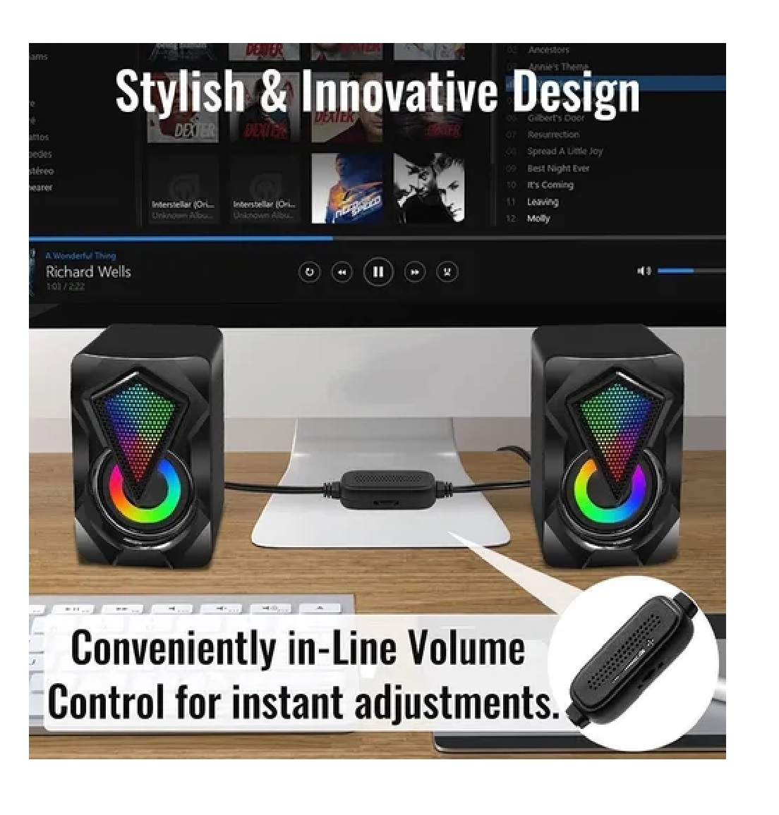 Bocinas Gamer Para Pc Con Subwoofer Altavoces Con Luz Rgb