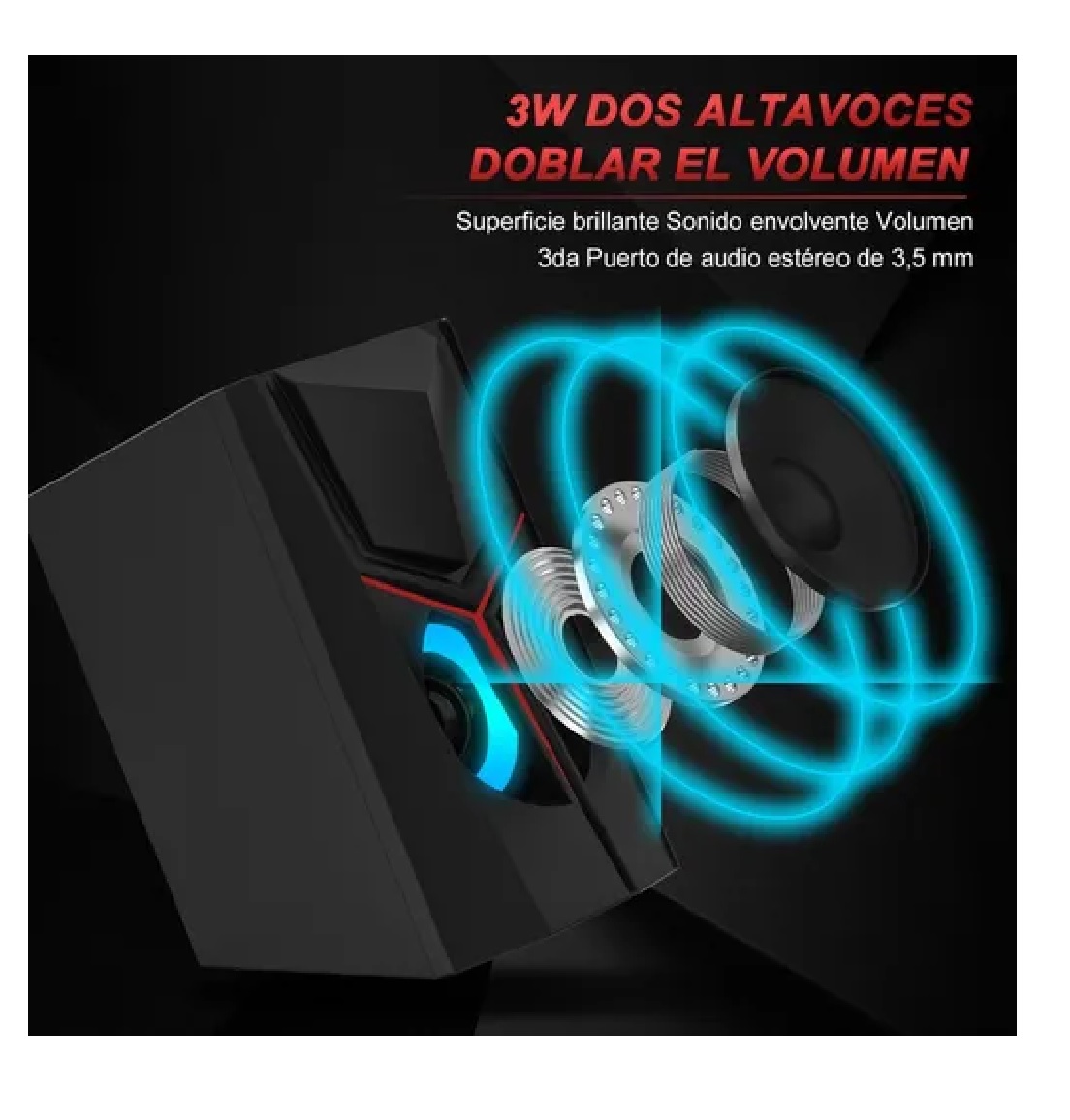 Bocinas Para Pc Pantalla Iluminación Alámbricas Usb Estéreo