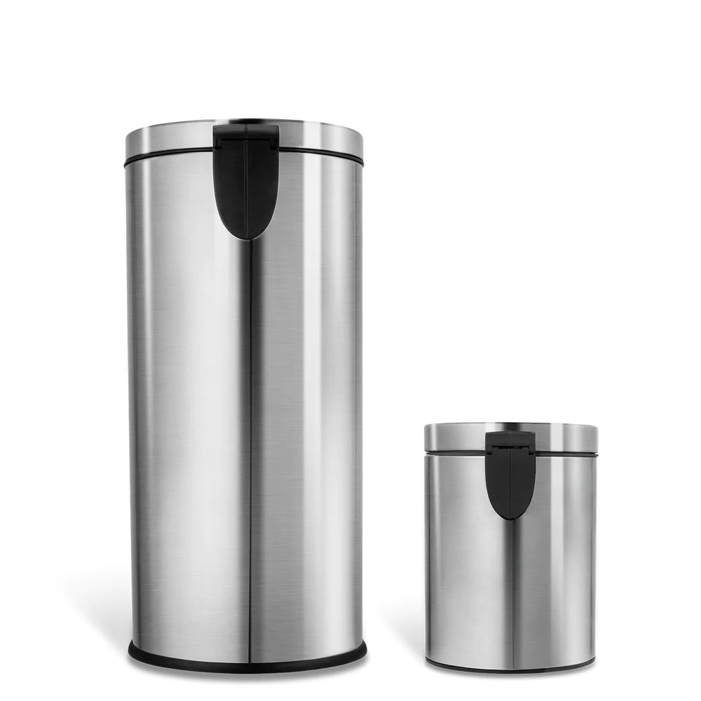Set 2 Botes de Basura de Acero Inoxidable con Pedal