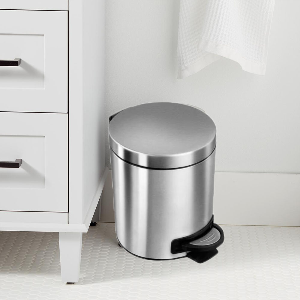 Set 2 Botes de Basura de Acero Inoxidable con Pedal