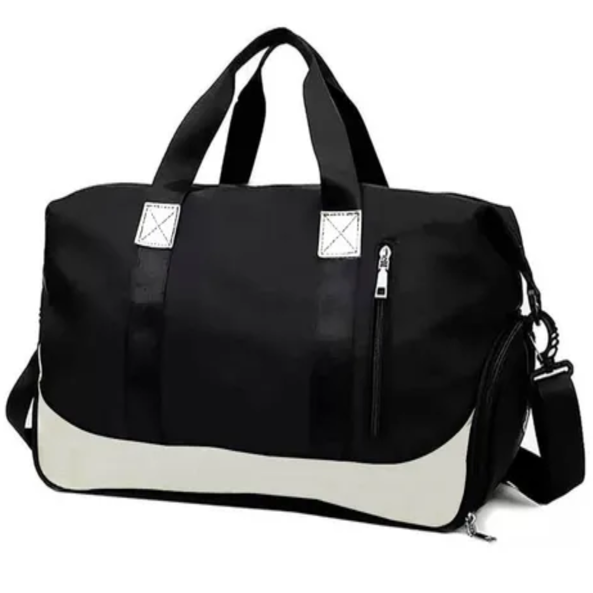 Maleta Deportiva Gym Viaje Bolsa Moda Casual Negro con Blanco